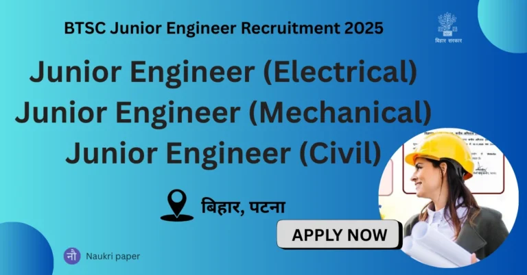 BTSC Junior Engineer Recruitment 2025 Limited 2809 Post