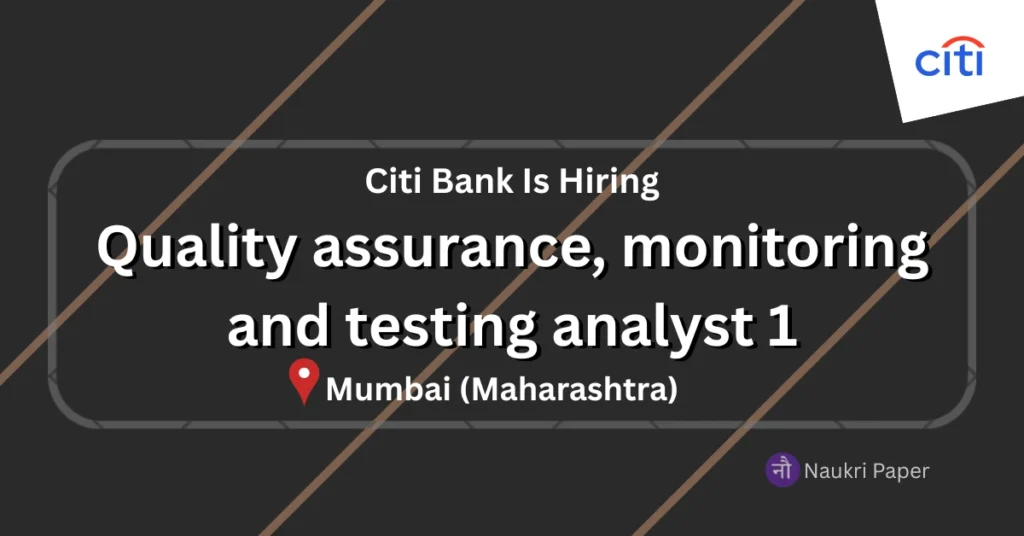 Citi Bank Recruitment 2025 Job in Maharashtra