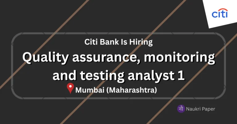 Citi Bank Recruitment 2025 Job in Maharashtra