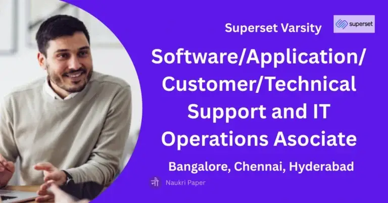 Graduate Career Fair Job in Bangalore, Chennai, Hyderabad at Superset Varsity Off Campus Job 2025