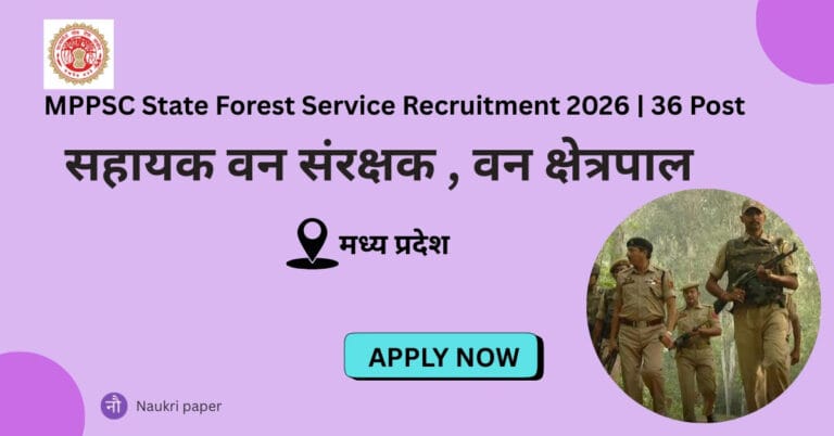 MPPSC State Forest Service Recruitment 2026 36 Post
