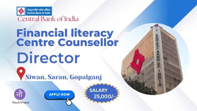Central Bank of India Bihar Vacancy 2026– FLC Counsellor Limited 3 Posts