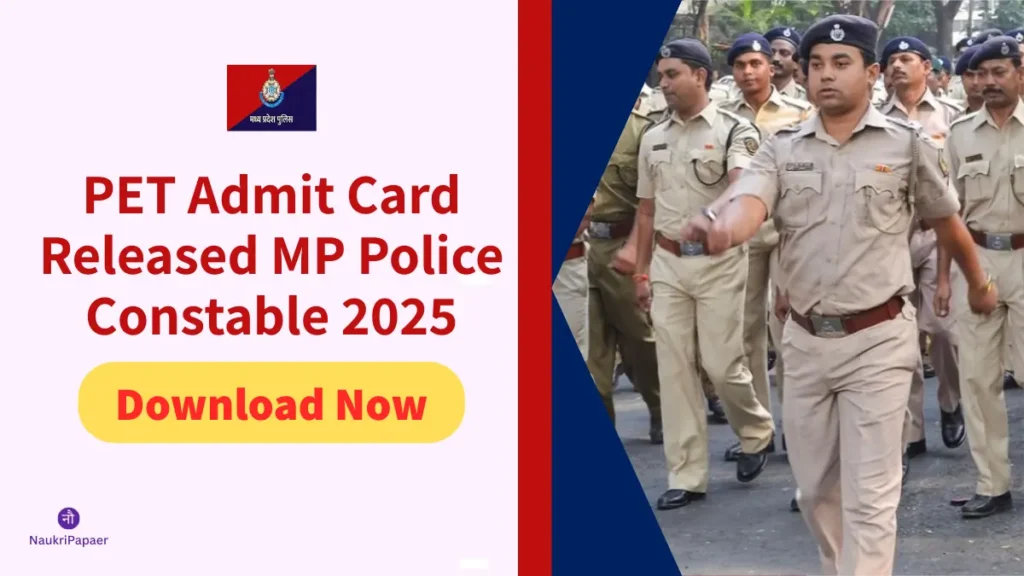 PET Admit Card Released MP Police Constable 2025 | Direct Download